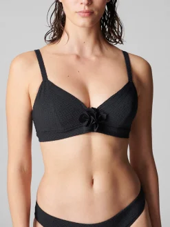 Haut de maillot de bain triangle avec armatures cachées - Noir