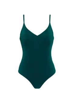 Maillot de bain 1 pièce bonnet mousse sans armature - Emeraude