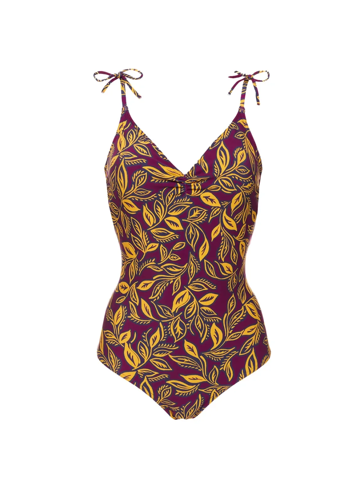 Maillot de bain 1 pièce bonnet mousse sans armature - Imprimé Violet Agadir