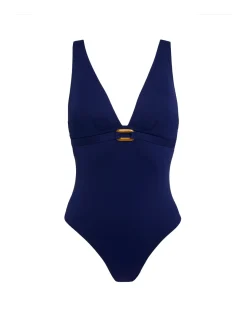 Maillot de bain 1 pièce bonnet mousse sans armature - Marine