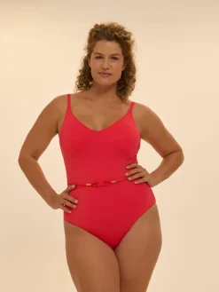 Maillot de bain 1 pièce bonnet mousse sans armature - Flamingo