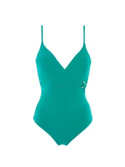 Maillot de bain 1 pièce bonnet mousse sans armature - Vert Waterfall