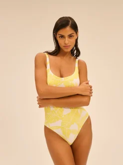 Maillot de bain 1 pièce de bain avec armatures - Imprimé Pluméria