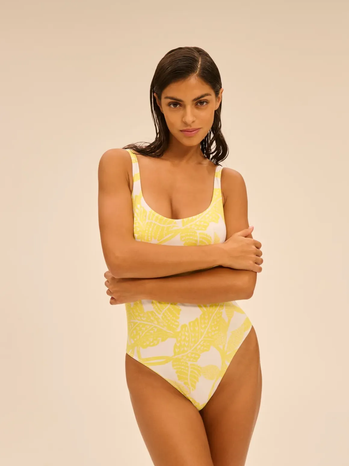 Maillot de bain 1 pièce de bain avec armatures - Imprimé Pluméria