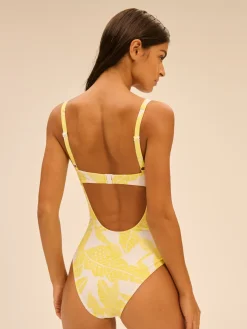 Maillot de bain 1 pièce de bain avec armatures - Imprimé Pluméria