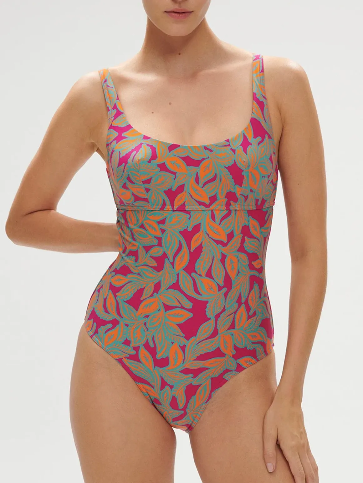 Maillot de bain 1 pièce de bain avec armatures - Imprimé Rose Ménara