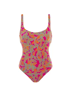 Maillot de bain 1 pièce de bain avec armatures - Imprimé Rose Ménara