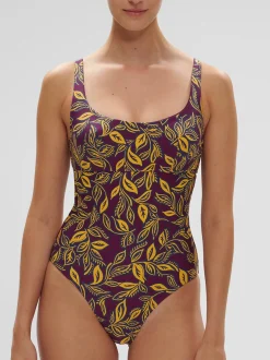 Maillot de bain 1 pièce de bain avec armatures - Imprimé Violet Agadir