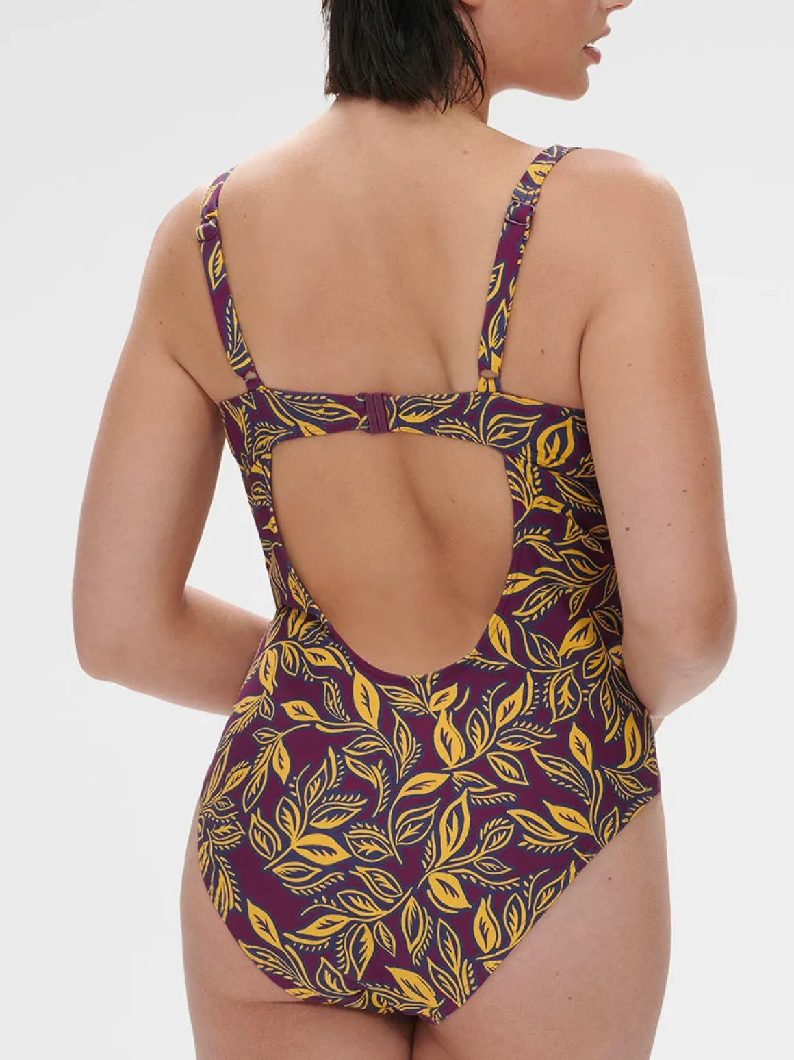 Maillot de bain 1 pièce de bain avec armatures - Imprimé Violet Agadir