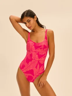 Maillot de bain 1 pièce de bain avec armatures - Imprimé Bright Rose