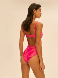 Maillot de bain 1 pièce de bain avec armatures - Imprimé Bright Rose