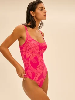 Maillot de bain 1 pièce de bain avec armatures - Imprimé Bright Rose