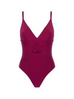 Maillot de bain 1 pièce de bain avec armatures cachées - Cassis