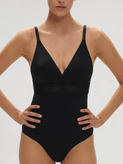 Maillot de bain 1 pièce de bain avec armatures cachées - Noir