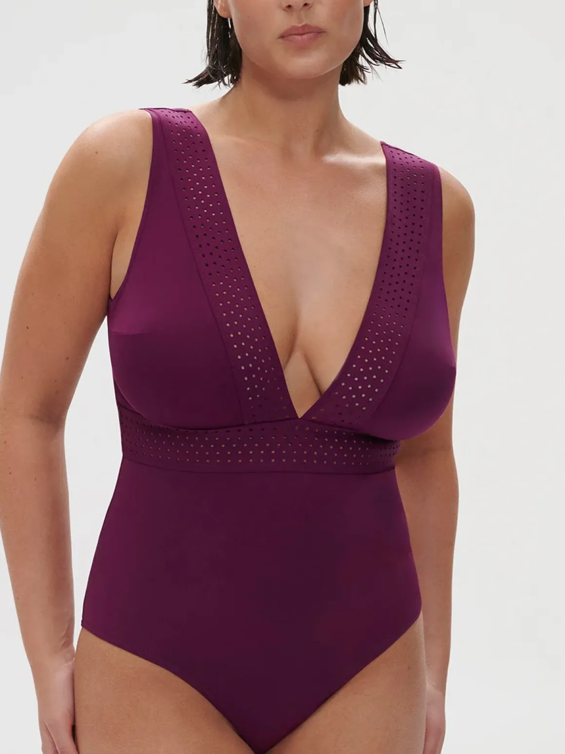 Maillot de bain 1 pièce sans armature - Mûre