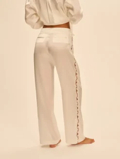 Pantalon broderie - Naturel