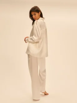 Pantalon broderie - Naturel