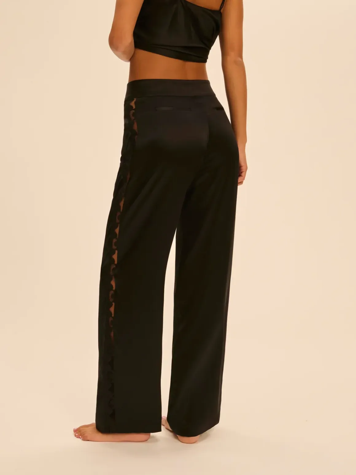 Pantalon broderie - Noir