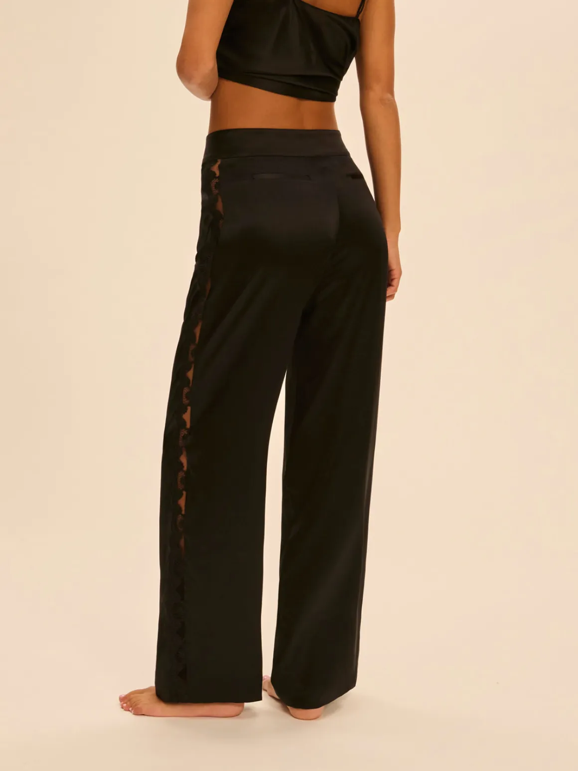 Pantalon broderie - Noir