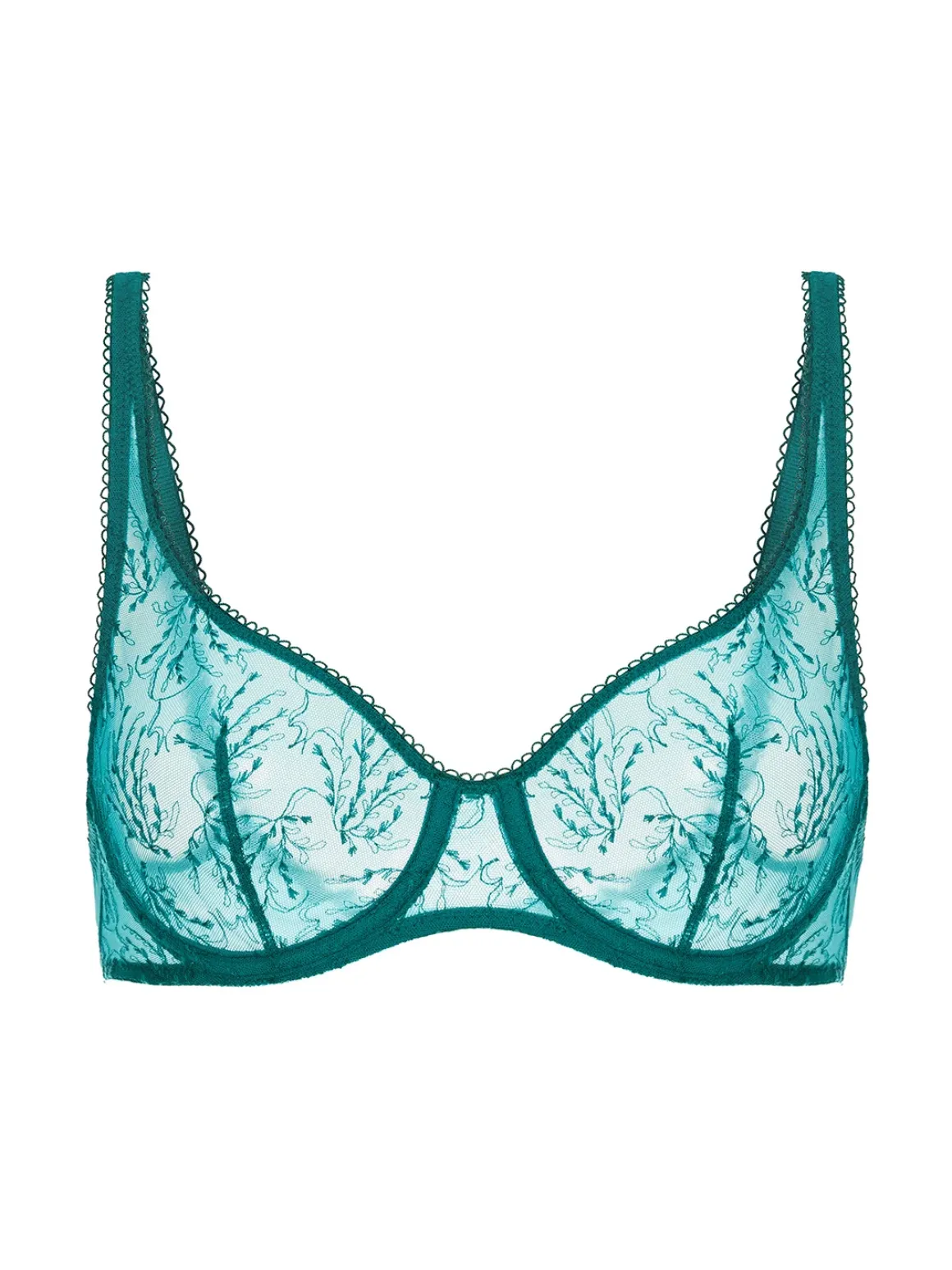 Soutien-gorge armatures décolleté galbé - Vert émeraude