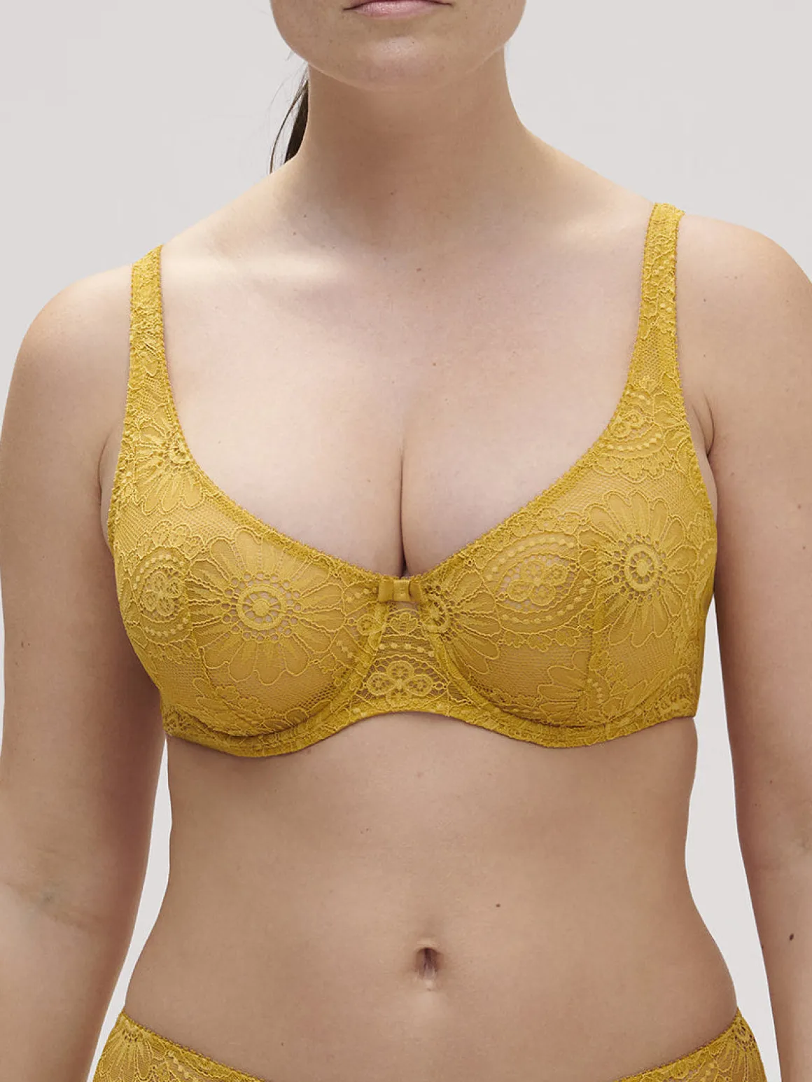 Soutien-gorge armatures décolleté galbé - Golden Yellow