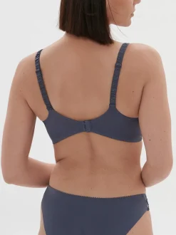 Soutien-gorge avec armature décolleté plongeant - Bleu Cendre