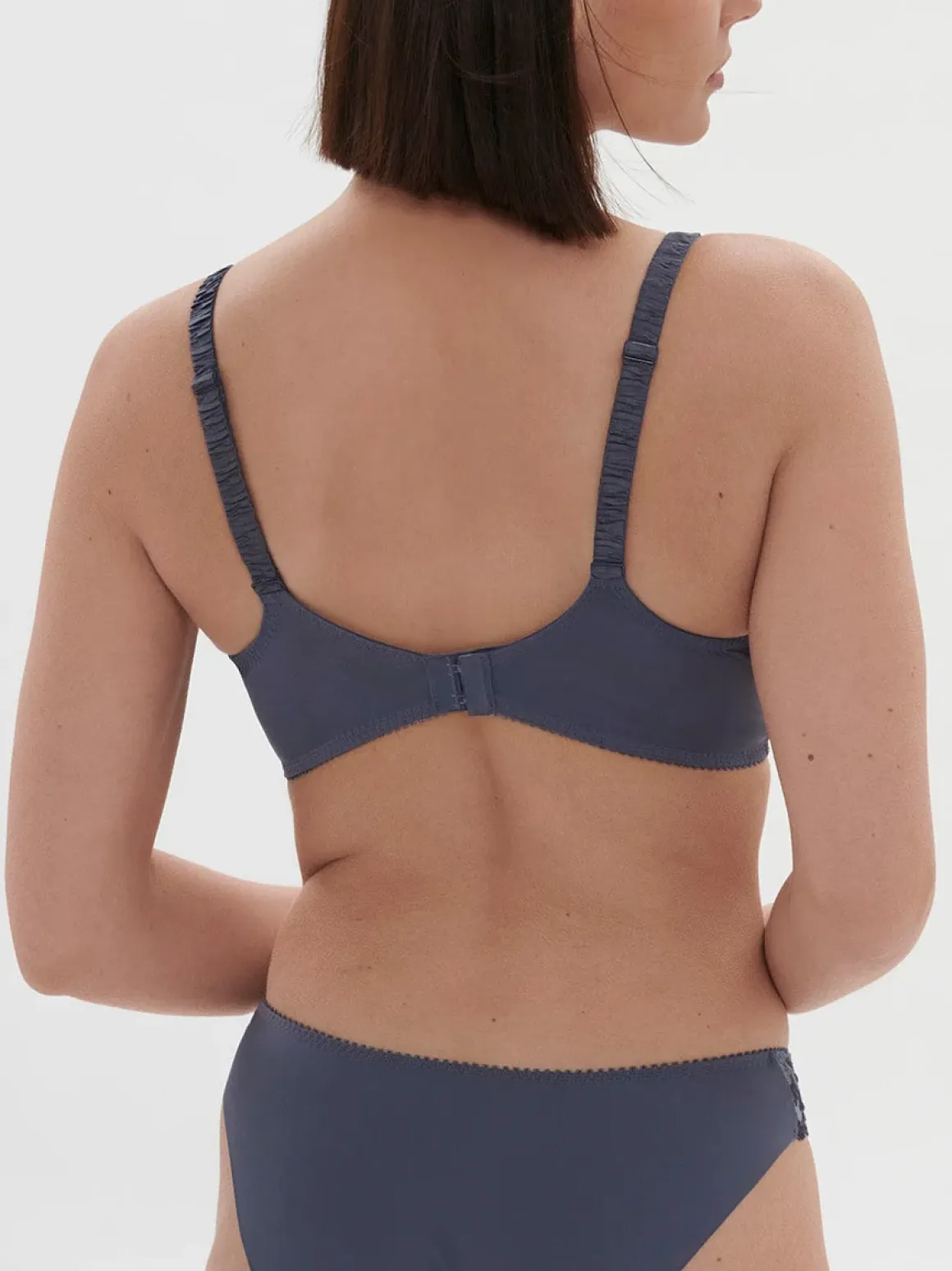 Soutien-gorge avec armature décolleté plongeant - Bleu Cendre