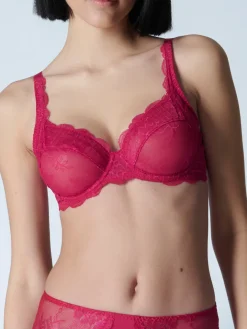 Soutien-gorge avec armature decollete carre - Cranberry