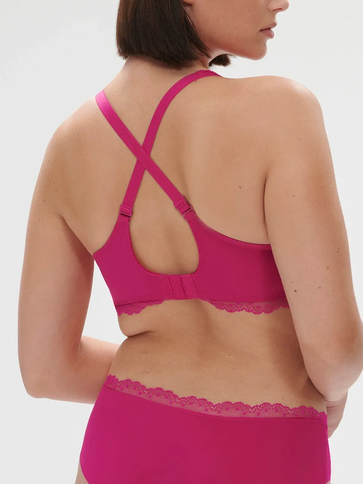 Soutien-gorge avec armature décolleté carré - Rose Hibiscus