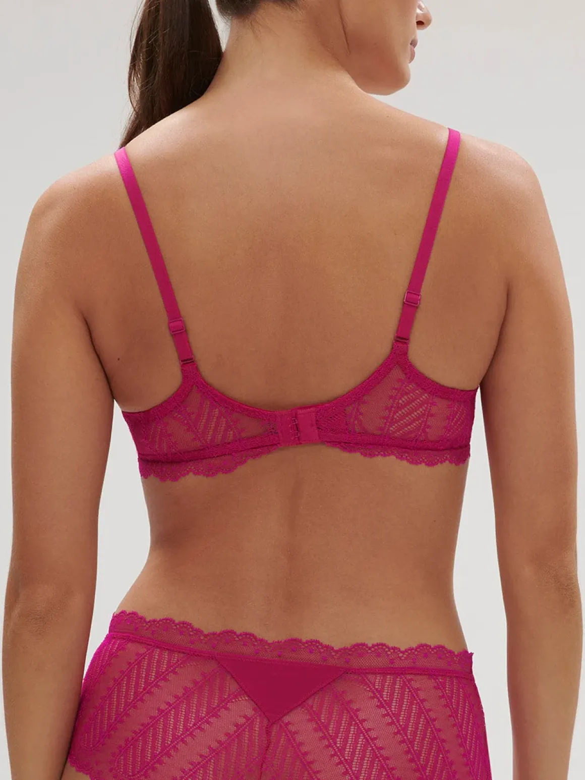 Soutien-gorge avec armature décolleté plongeant - Rose Hibiscus