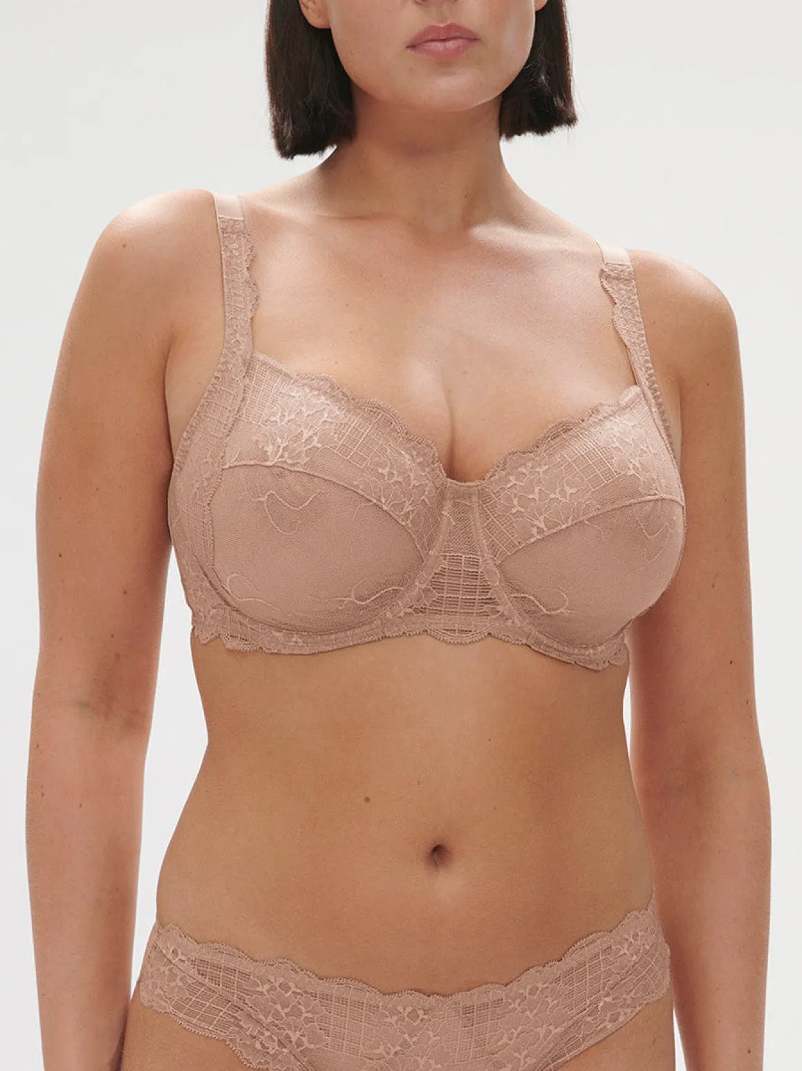 Soutien-gorge avec armature décolleté carré - Peau