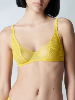 Soutien-gorge avec armature decollete - Jaune Chrome