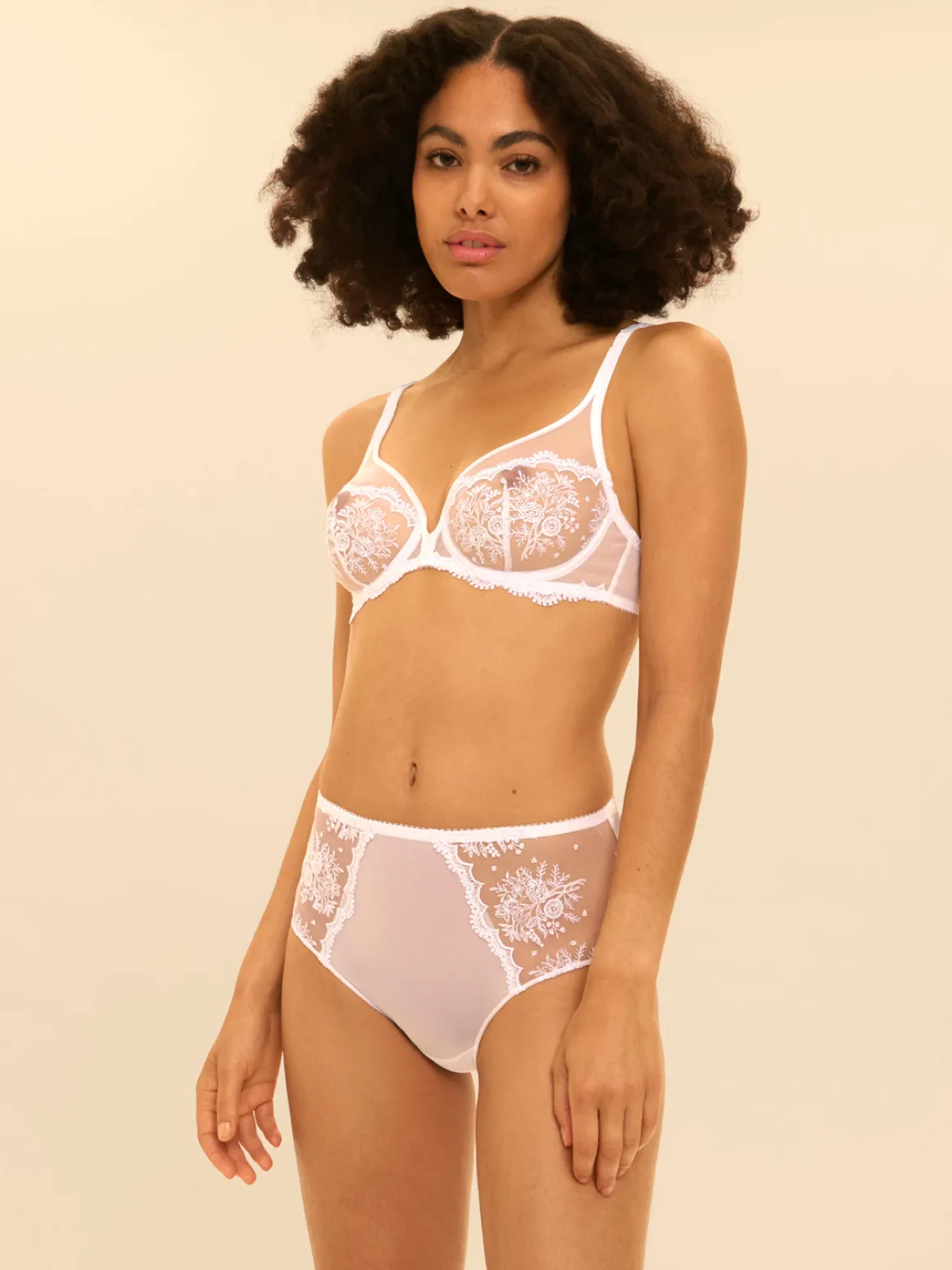 Soutien-gorge avec armature décolleté plongeant - Blanc