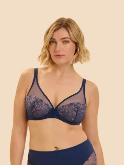 Soutien-gorge avec armature décolleté plongeant - Bleu Rainbow