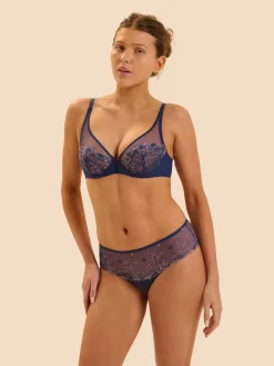 Soutien-gorge avec armature décolleté plongeant - Bleu Rainbow