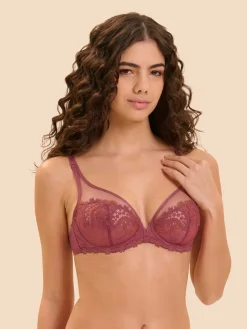 Soutien-gorge avec armature décolleté plongeant - Rose Santal