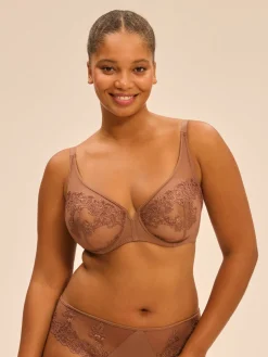 Soutien-gorge avec armature décolleté plongeant - Brun Tender