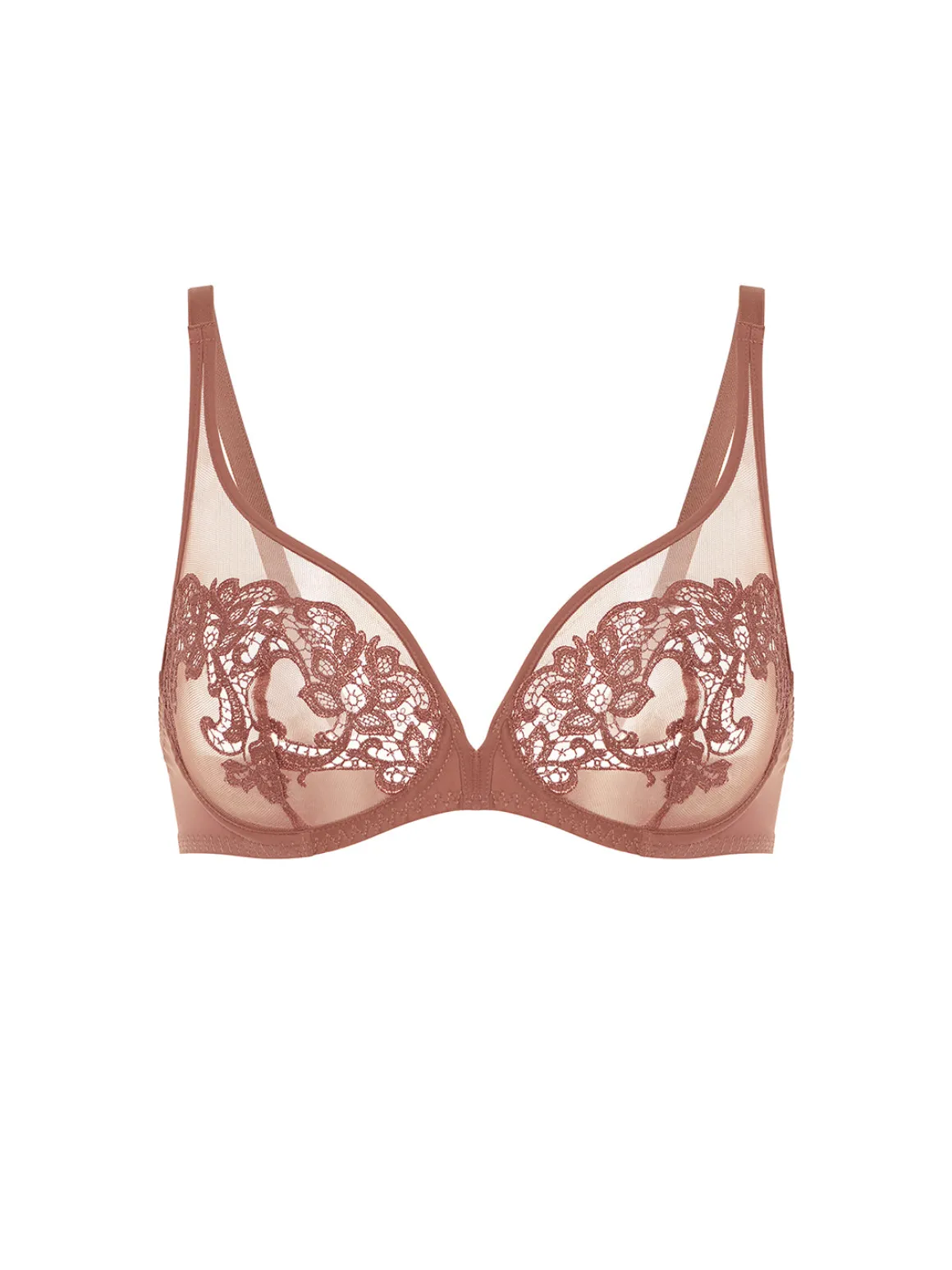 Soutien-gorge avec armature décolleté plongeant - Brun Tender