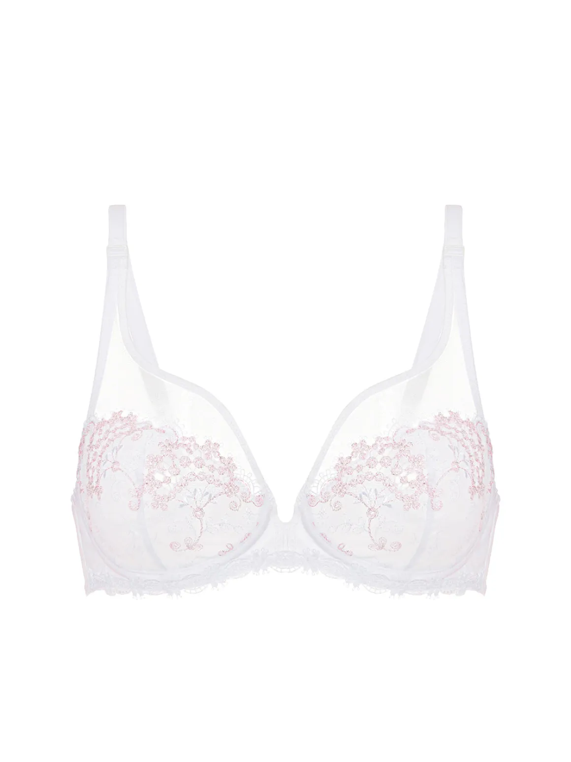 Soutien-gorge avec armature décolleté plongeant - Blanc Cristal