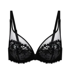 Soutien-gorge avec armature décolleté plongeant - Noir