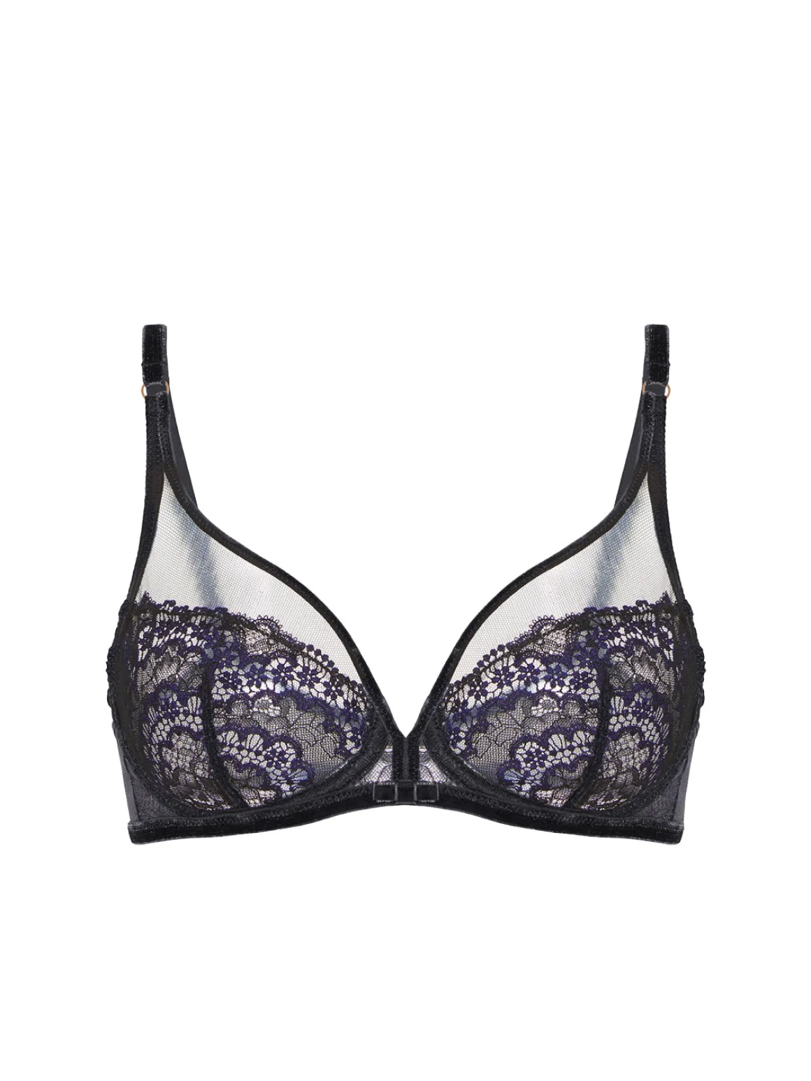 Soutien-gorge avec armature décolleté plongeant - Noir