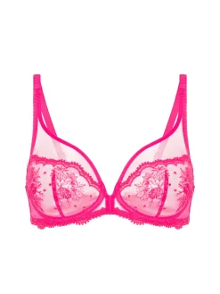 Soutien-gorge avec armature décolleté plongeant - Rose disco