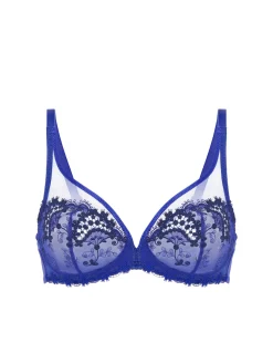 Soutien-gorge avec armature décolleté plongeant - Bleu électrique
