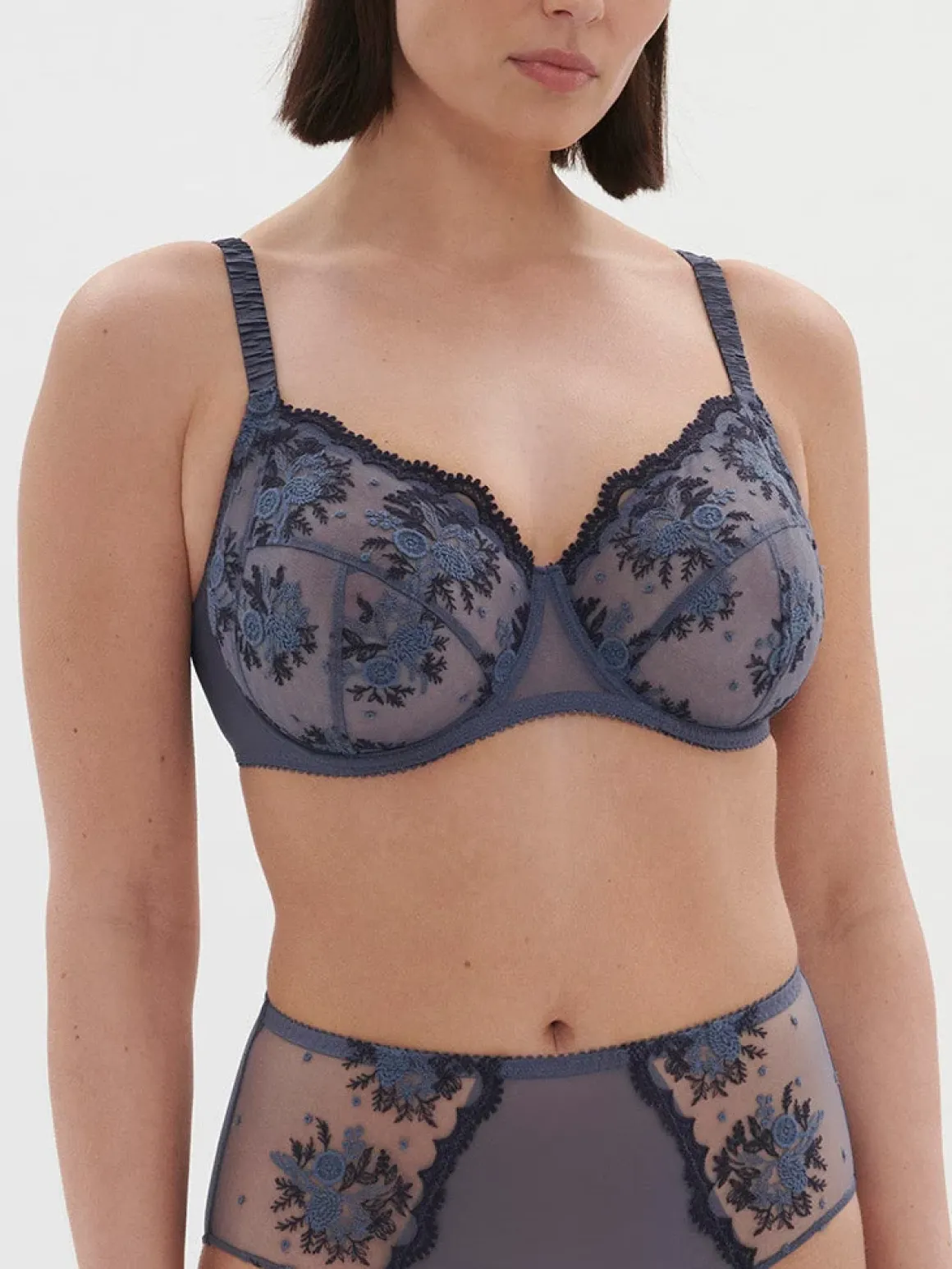 Soutien-gorge avec armature emboitant - Bleu Cendre