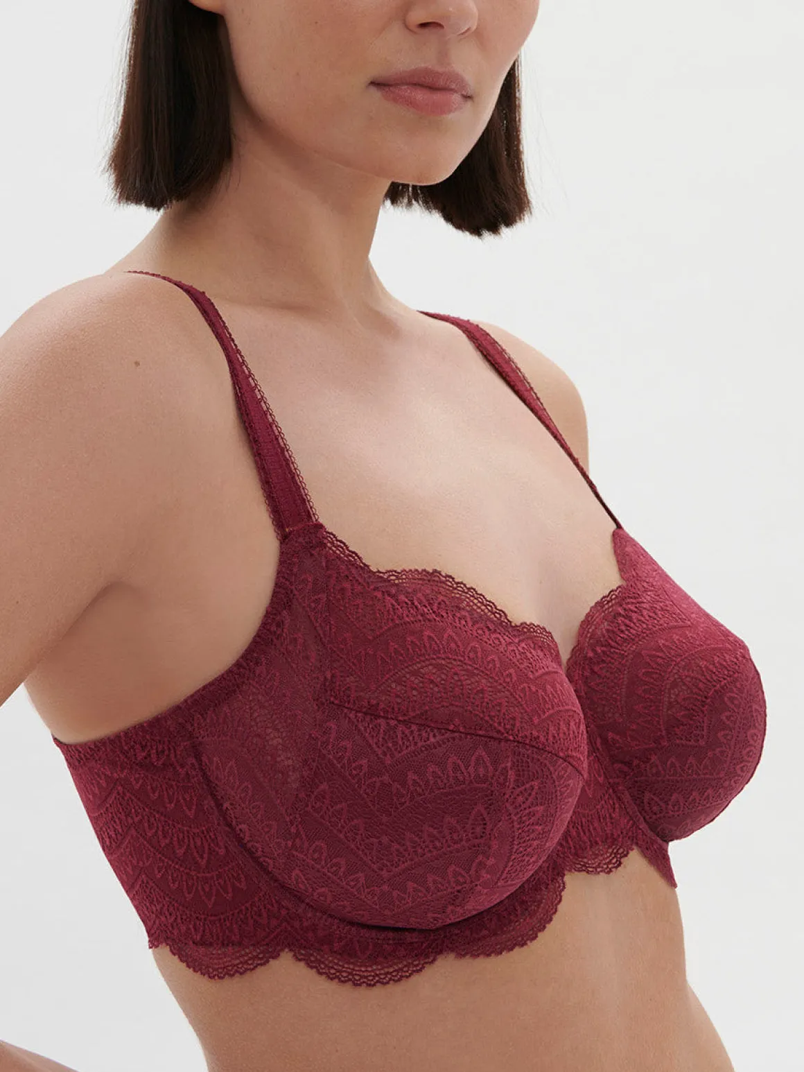 Soutien-gorge avec armature emboitant - Rouge Spinelle