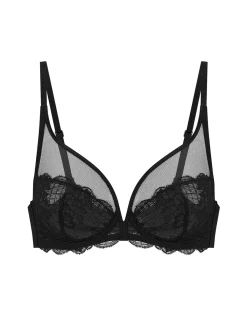 Soutien-gorge avec armatures décolleté plongeant - Noir