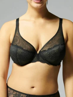 Soutien-gorge avec armatures décolleté plongeant - Noir