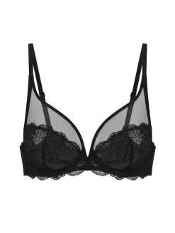 Soutien-gorge avec armatures décolleté plongeant - Noir