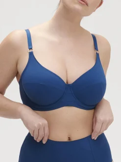 Soutien-gorge avec armatures décolleté - Bleu Poséidon