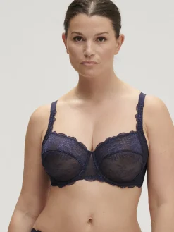 Soutien-gorge avec armatures décolleté carré - Bleu Cosmic
